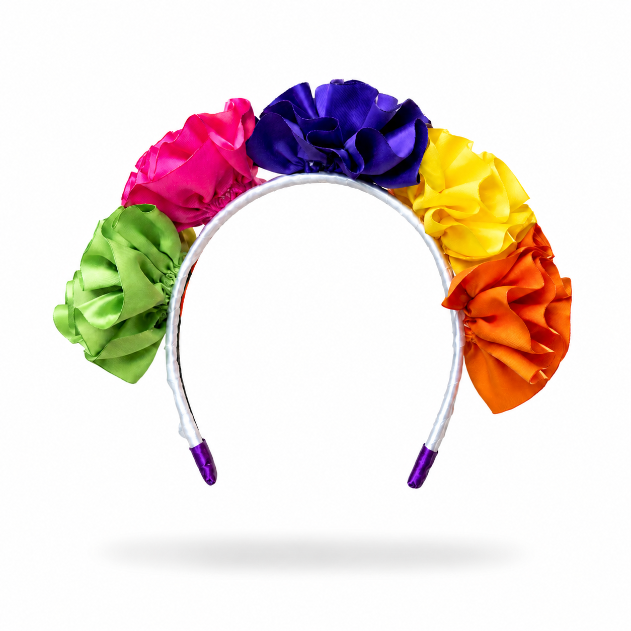 Rainbow Ruffle Flower Headband