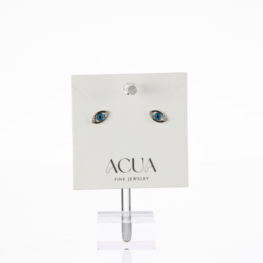 .925 Sterling Silver Blue Eye Stud Earrings – ACUA Fine Jewelry